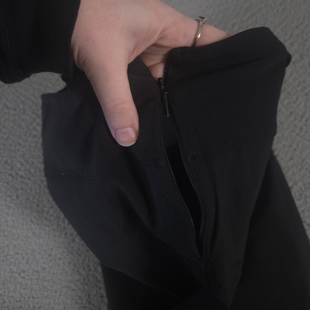 Athleta Pants Womens 16 Black Wander Slim Ankle Slim Leg Nylon Stretch Side Zip - Picture 10 of 12